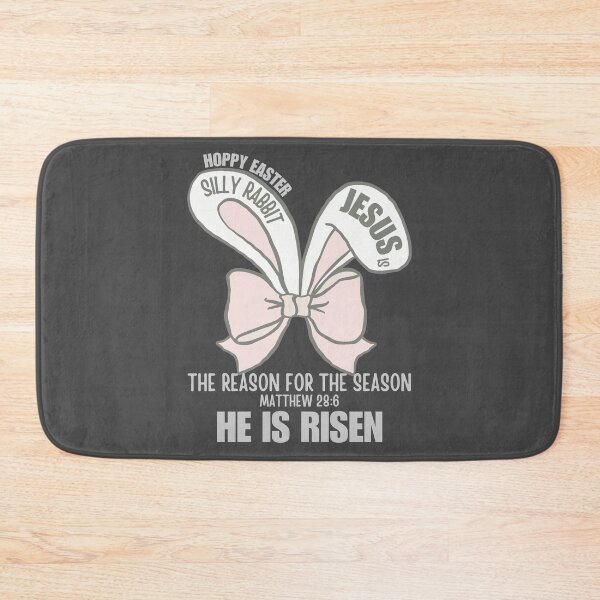 Item preview, Silly Rabbit, Hoppy Easter Bunny Ears, Jesus Is The Reason For The Season, He Is Risen, Matthew 286, Coquette, Gray designed and sold by Forevermore.