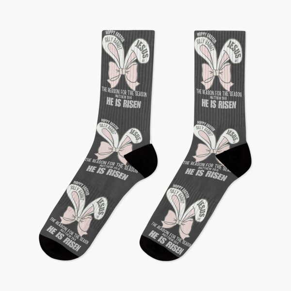 Item preview, Silly Rabbit, Hoppy Easter Bunny Ears, Jesus Is The Reason For The Season, He Is Risen, Matthew 286, Coquette, Gray designed and sold by Forevermore.