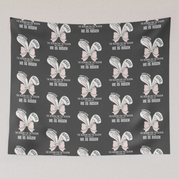 Item preview, Silly Rabbit, Hoppy Easter Bunny Ears, Jesus Is The Reason For The Season, He Is Risen, Matthew 286, Coquette, Gray designed and sold by Forevermore.