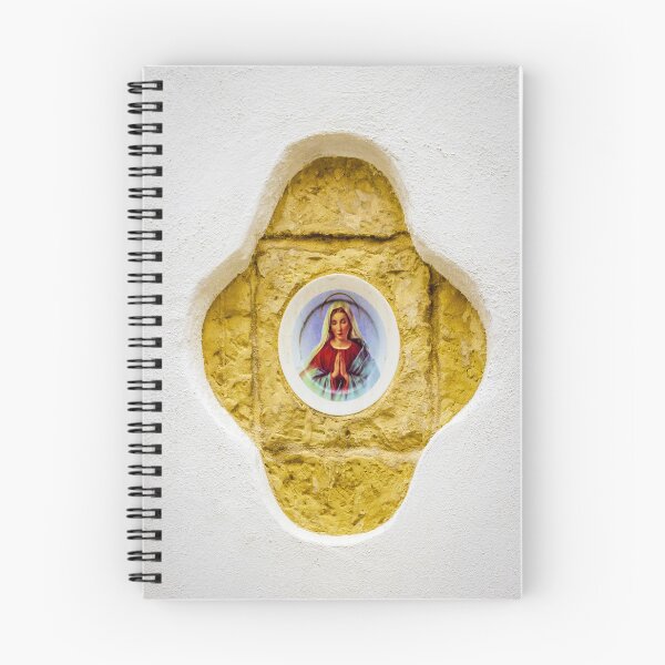 Item preview, Religious Wall Niche With Virgin Mary Icon In Golden Stone Recess On White Wall designed and sold by Nmallia.