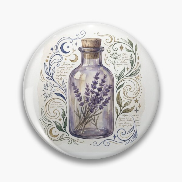 Item preview, Lavender Apothecary Bottle Watercolor Witchy Celestial Herbs designed and sold by Stolen-Oddities.