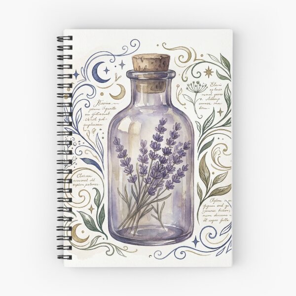 Item preview, Lavender Apothecary Bottle Watercolor Witchy Celestial Herbs designed and sold by Stolen-Oddities.