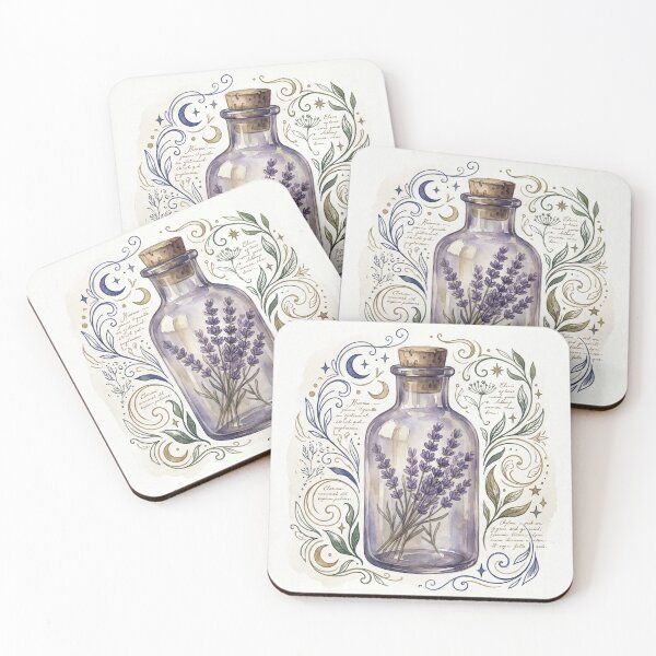 Item preview, Lavender Apothecary Bottle Watercolor Witchy Celestial Herbs designed and sold by Stolen-Oddities.
