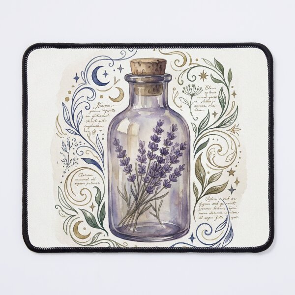 Item preview, Lavender Apothecary Bottle Watercolor Witchy Celestial Herbs designed and sold by Stolen-Oddities.