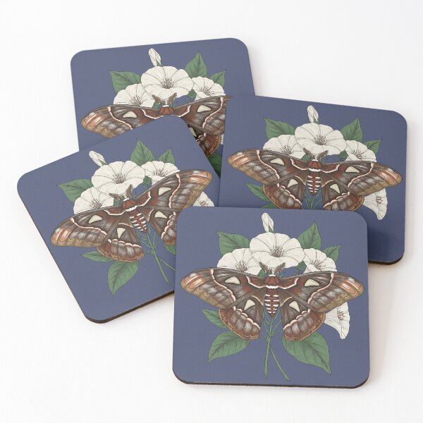 Item preview, Cecropia Moth with White Blossoms Nature Design designed and sold by BirdsnStuff.