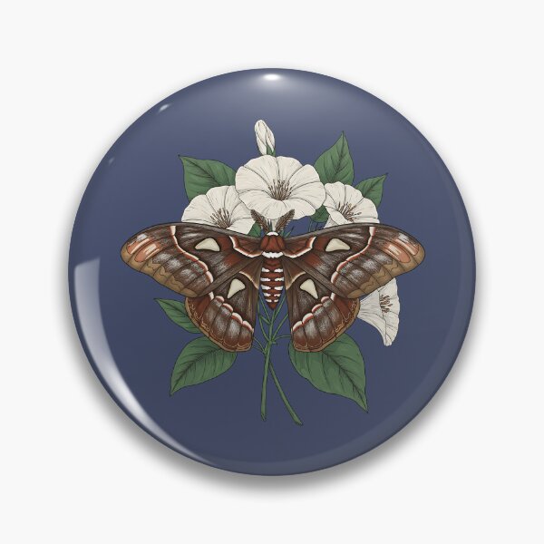 Item preview, Cecropia Moth with White Blossoms Nature Design designed and sold by BirdsnStuff.