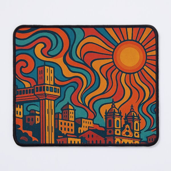 Item preview, Trippy Psychedelic Poster of Salvador | Neon Afro-Brazilian Rhythm | Surreal Coastal City Art designed and sold by PaintedPixels01.