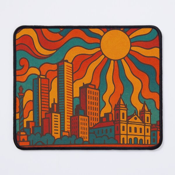 Item preview, Trippy Psychedelic Poster of Recife | Neon Coastal City Vision | Surreal Brazilian Urban Art designed and sold by PaintedPixels01.
