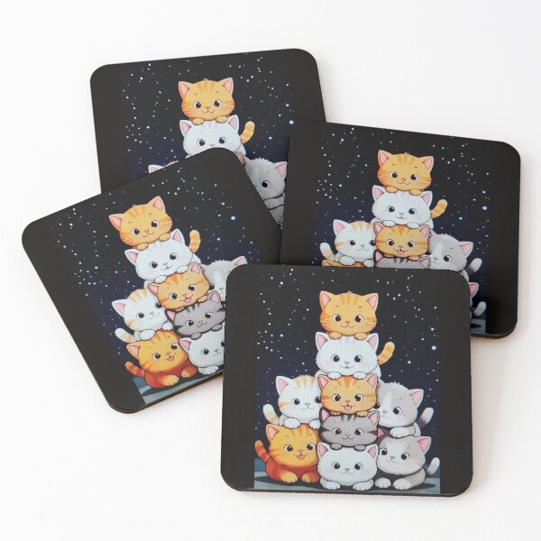 Item preview, Cute Kittens Stacked Pile - Kawaii Cat Tower Illustration. designed and sold by RBest!.