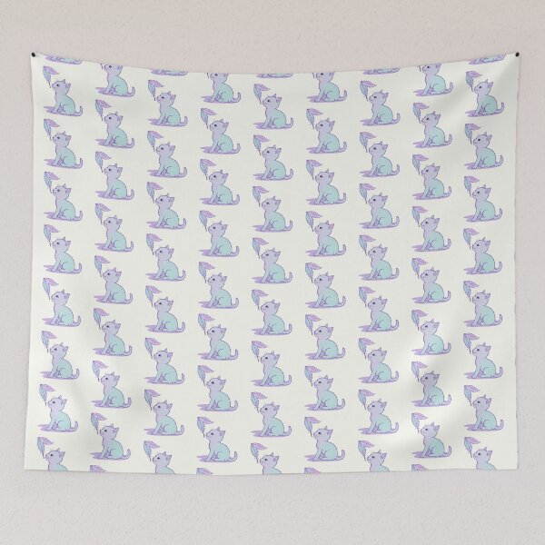 Item preview, Pastel Kitten Looking Up at Feather designed and sold by amusefullife.