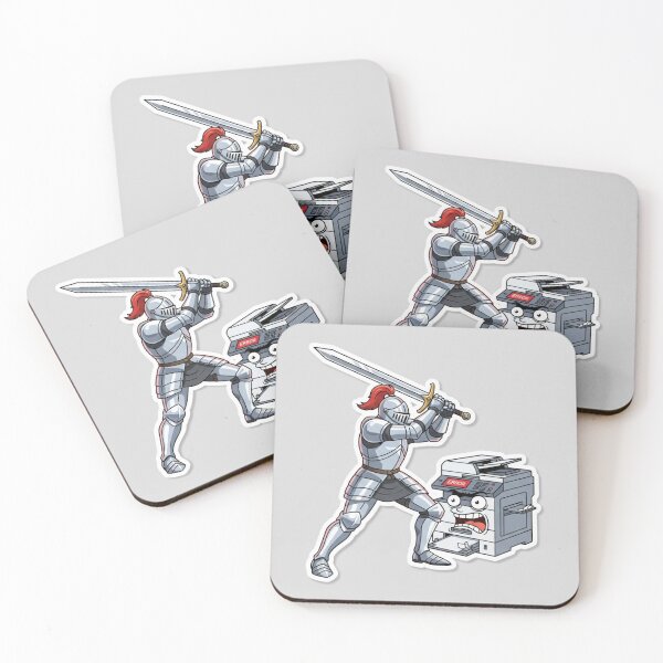 Item preview, Knight vs Printer - Medieval Office Humor Anime Art designed and sold by FRADEX STORE.