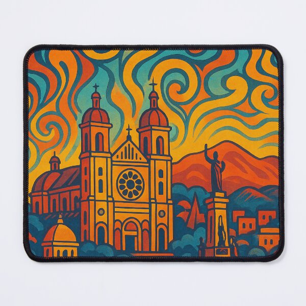 Item preview, Trippy Psychedelic Poster of Port-au-Prince | Neon Caribbean City Vision | Surreal Haitian Urban Art designed and sold by PaintedPixels01.