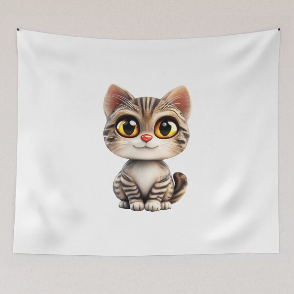 Item preview, Adorable Big-Eyed Kitten – Cute and Charming Illustration designed and sold by MuninosShop.
