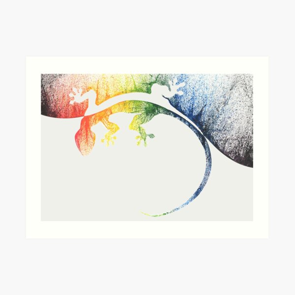 Rainbow Gecko, Light Art Print