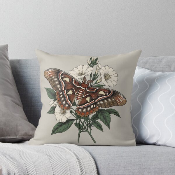 Item preview, Cecropia Moth Among White Wildflowers designed and sold by BirdsnStuff.