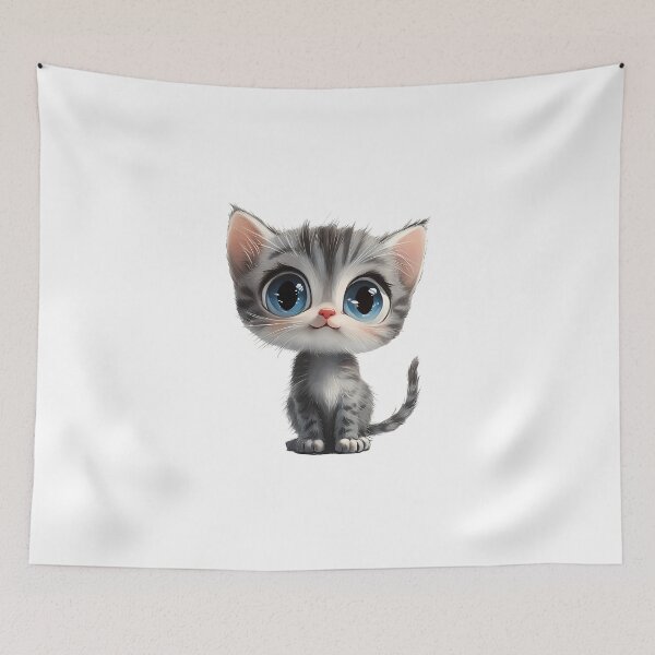 Item preview, Adorable Blue-Eyed Kitten – Cute and Sweet Illustration designed and sold by MuninosShop.