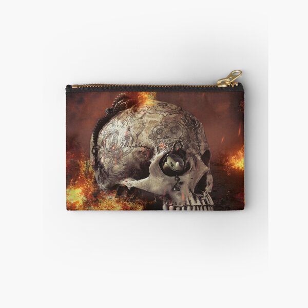 Item preview, Steampunk skull flame tattoo designed and sold by Cinzia Murgia.