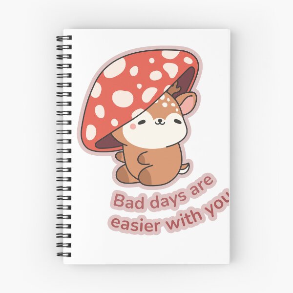 Item preview, Bad Days Are Easier With You - Cozy Mushroom Deer Kawaii Sticker designed and sold by MoonlightEleven.