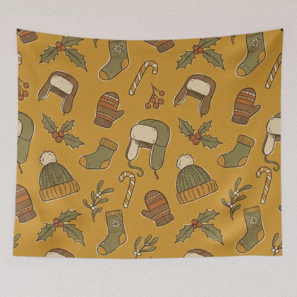 Item preview, Whimsical Winter Apparel and Holiday Greenery Pattern designed and sold by DGtaLrtcom.