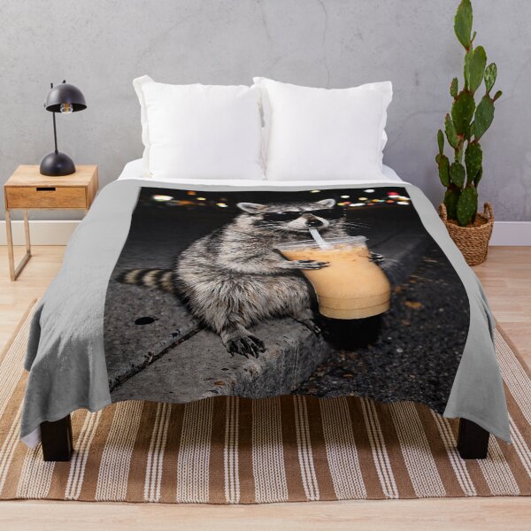 Item preview, Funny Raccoon Drinking Iced Coffee Animal Meme Graphic Tee  designed and sold by mjohnson9.