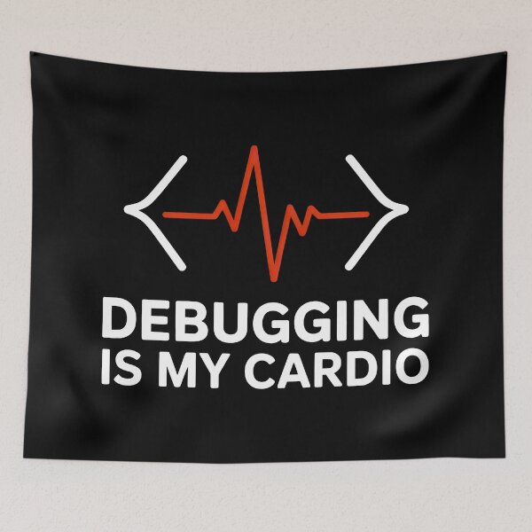 Item preview, Debugging Is My Cardio Programmer Humour designed and sold by SplashTastic.