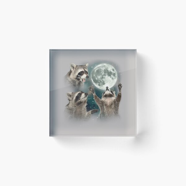 Item preview, Raccoon 3 Racoons Howling at Moon Funny Weird Cursed designed and sold by mjohnson9.