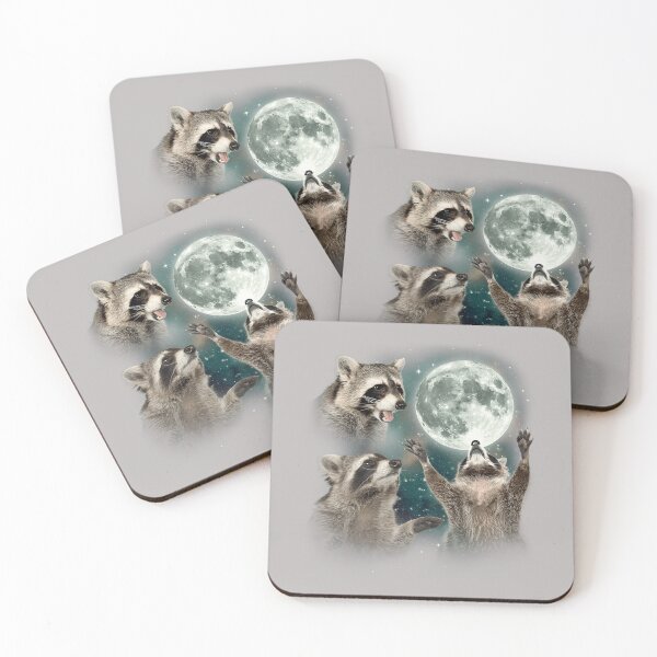 Item preview, Raccoon 3 Racoons Howling at Moon Funny Weird Cursed designed and sold by mjohnson9.