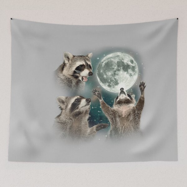 Item preview, Raccoon 3 Racoons Howling at Moon Funny Weird Cursed designed and sold by mjohnson9.
