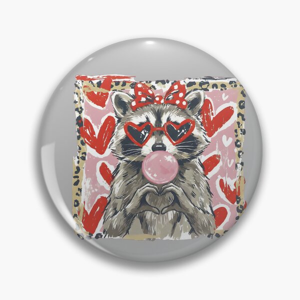 Item preview, Vintage Leopard Funny Valentine Raccoon Lover Heart XOXO designed and sold by mjohnson9.