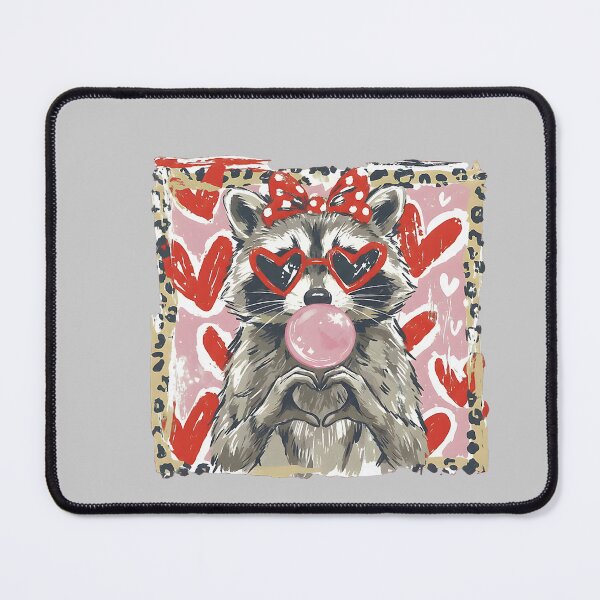 Item preview, Vintage Leopard Funny Valentine Raccoon Lover Heart XOXO designed and sold by mjohnson9.