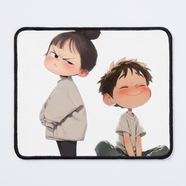 Item preview, She’s Mad, He’s Chillin’ - Funny Sibling Art designed and sold by GunnuDesigns.