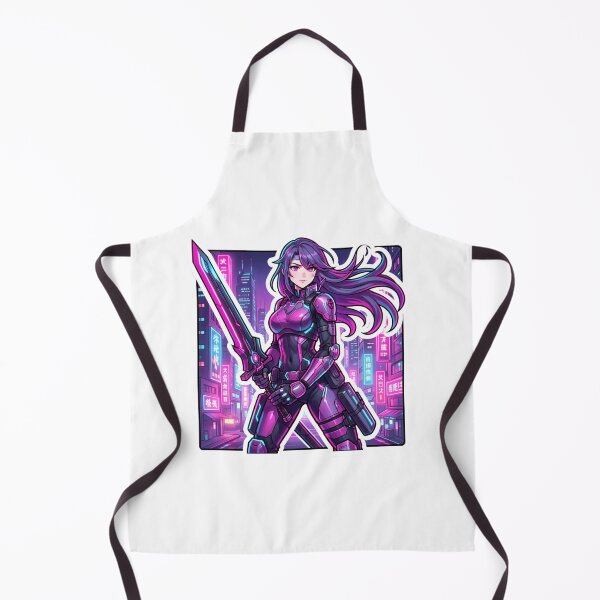 Item preview, “Cyberpunk Anime Warrior Girl Neon Sword Sticker” designed and sold by TaufiDaArtworks.