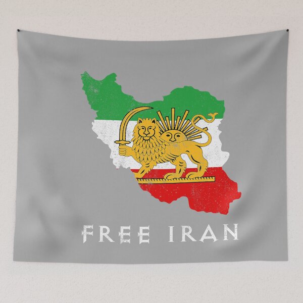 Item preview, Iran Flag Map Lion Sun Sword Free Iran support women of Iran designed and sold by KathieFaugh.
