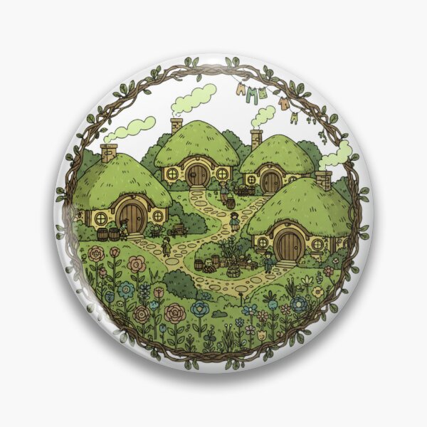 Item preview, Slowshire – Cozy Fantasy Village Emblem T‑Shirt & Sticker designed and sold by shlepyart.