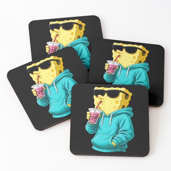 Item preview, Cool Cartoon Spongebob Drinking Juice designed and sold by ThreadAuraES.