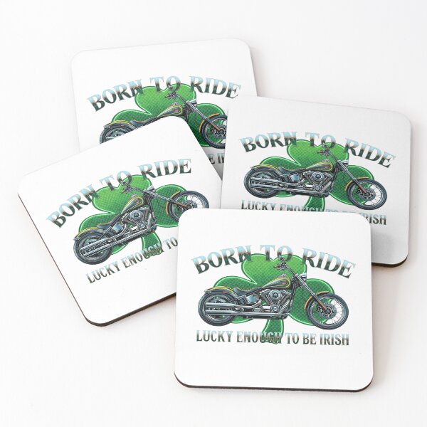 Item preview, Born to ride, lucky enough to be Irish - St.Patrick’s Day motorcycle design  designed and sold by YourTrendyTees.