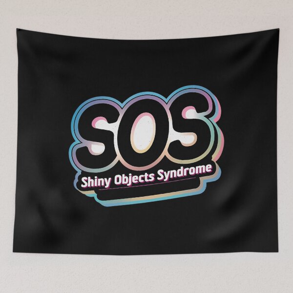 Item preview, SOS Shiny Object Syndrome Retro Neon designed and sold by fdxjkrsf44.