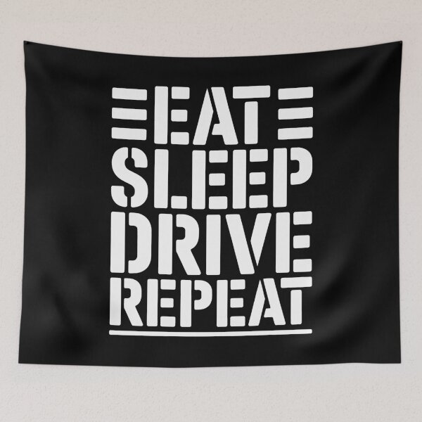 Item preview, Eat Sleep Drive Repeat Stencil Graphic designed and sold by SplashTastic.