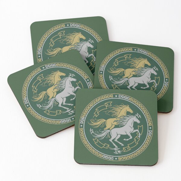 Item preview, Rohan Riding Grounds – Cavalry Fantasy Emblem T‑Shirt & Sticker designed and sold by shlepyart.