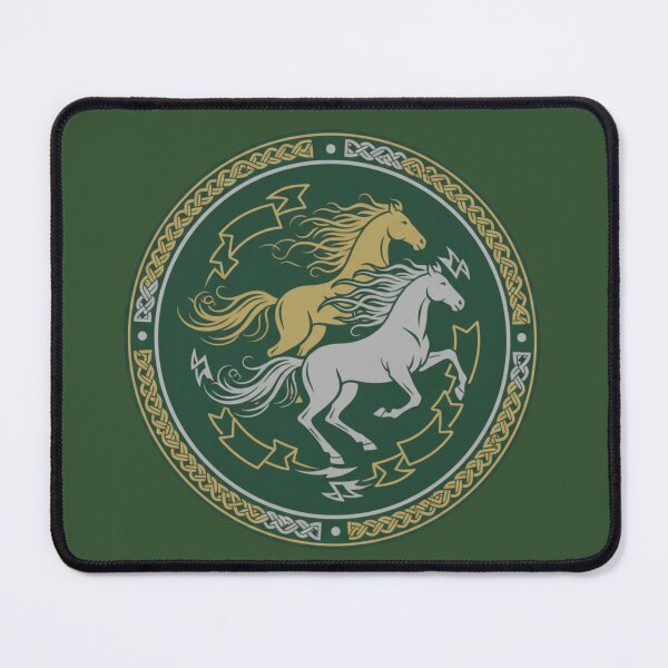 Item preview, Rohan Riding Grounds – Cavalry Fantasy Emblem T‑Shirt & Sticker designed and sold by shlepyart.