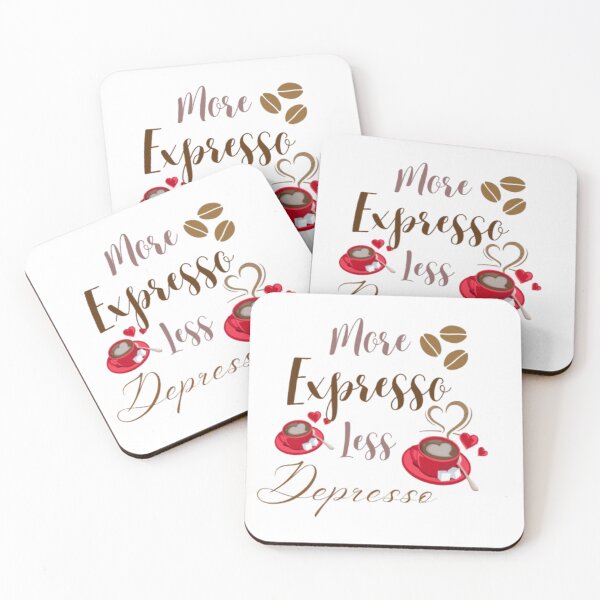 Item preview, More Espresso Less Depresso Sticker | Cute Coffee Lover Quote designed and sold by VibeStickerCo.