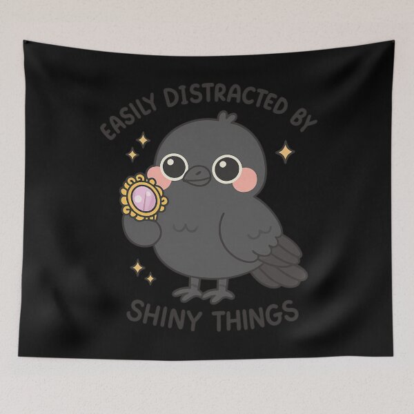 Item preview, Cute Crow Easily Distracted By Shiny Things designed and sold by hpdjvhvhrg31.