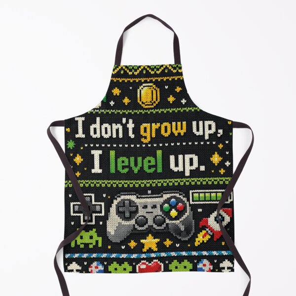 Item preview, I level up gaming slogan in knitted design designed and sold by Mauswohn.