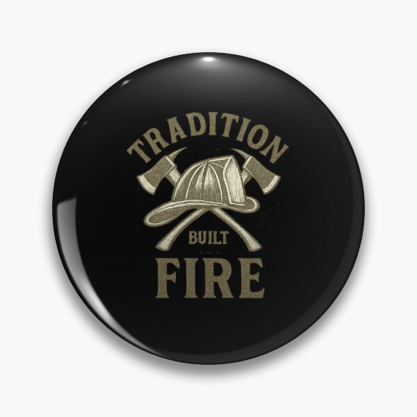 Item preview, Vintage Firefighter Badge - Tradition Built in Fire Emblem designed and sold by MKreative Studio.