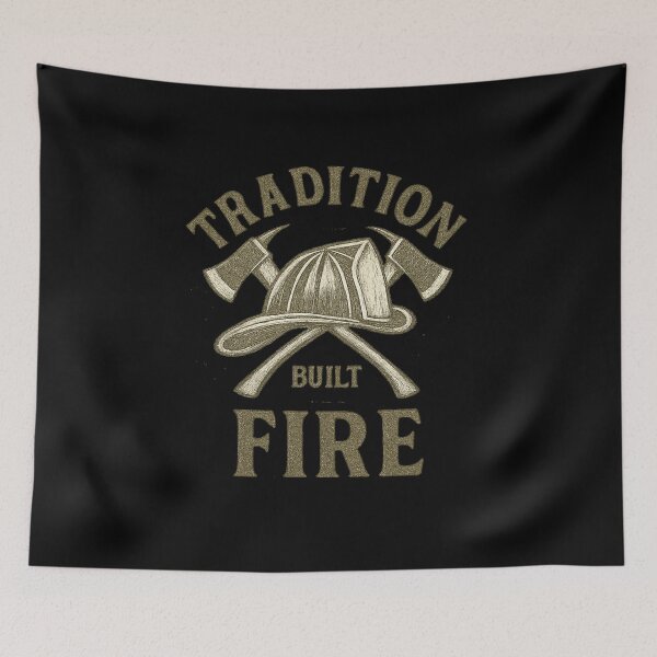 Item preview, Vintage Firefighter Badge - Tradition Built in Fire Emblem designed and sold by MKreative Studio.
