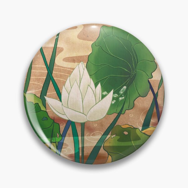 Item preview, Pure White Lotus Blooming on Traditional Soft Cream  designed and sold by QamarART Paintings.