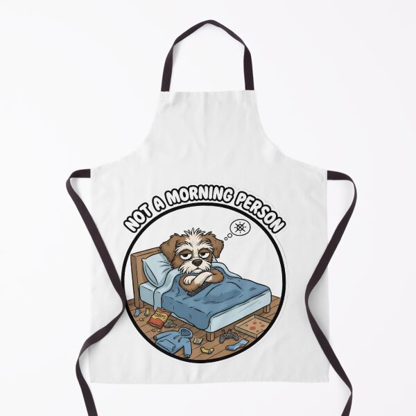 Item preview, Not A Morning Person Funny Dog Sticker - Lazy Puppy Bedroom Chaos Art designed and sold by ZyxDes.