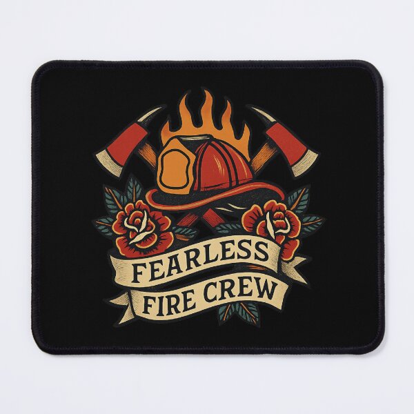 Item preview, Fearless Fire Crew - Traditional Firefighter Tattoo Design designed and sold by MKreative Studio.