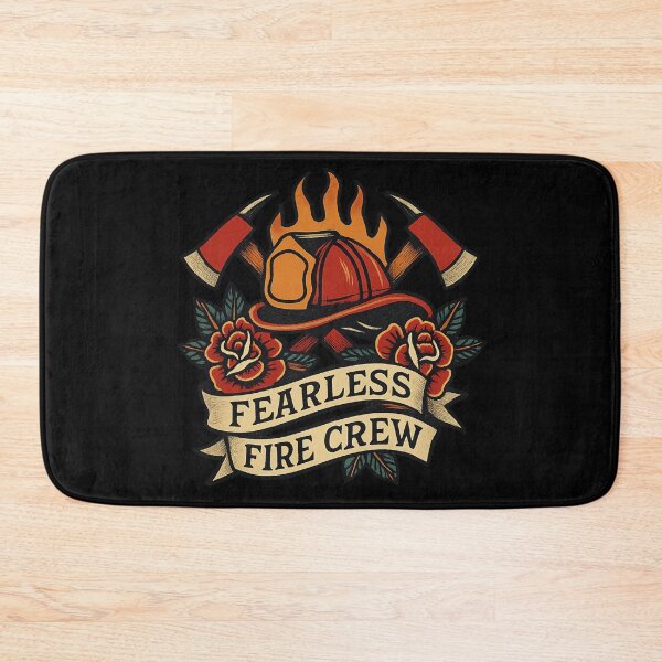 Item preview, Fearless Fire Crew - Traditional Firefighter Tattoo Design designed and sold by MKreative Studio.