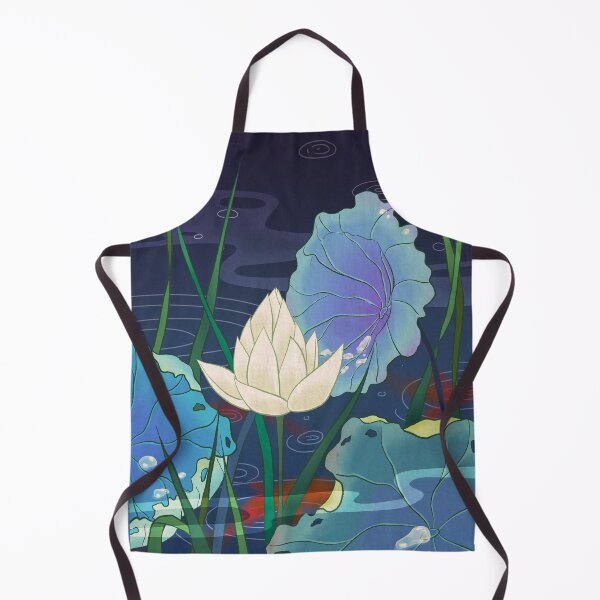 Item preview, Radiant White Lotus against Deep Midnight Navy designed and sold by QamarART Paintings.